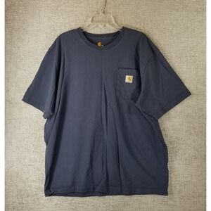 Carhartt Original Fit Short Sleeve Pocket T-Shirt 100% Cotton Muted Blue Mens XL